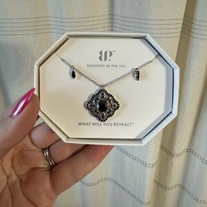 BP Silver Necklace with Black Accents